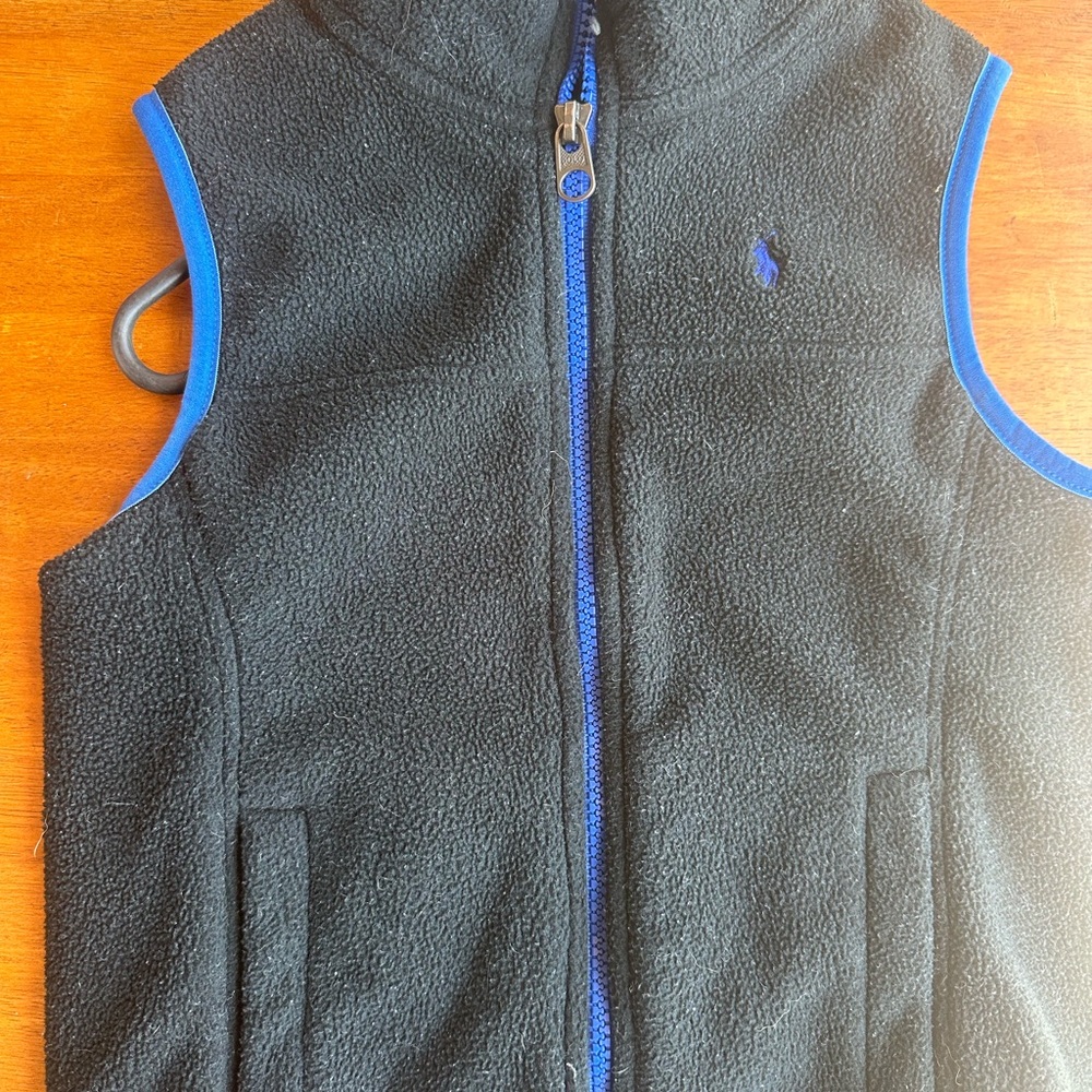 Polo by Ralph Lauren Navy Fleece Vest with Blue Accents